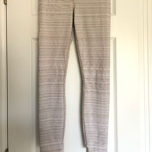 Tan/white full length athleta leggings